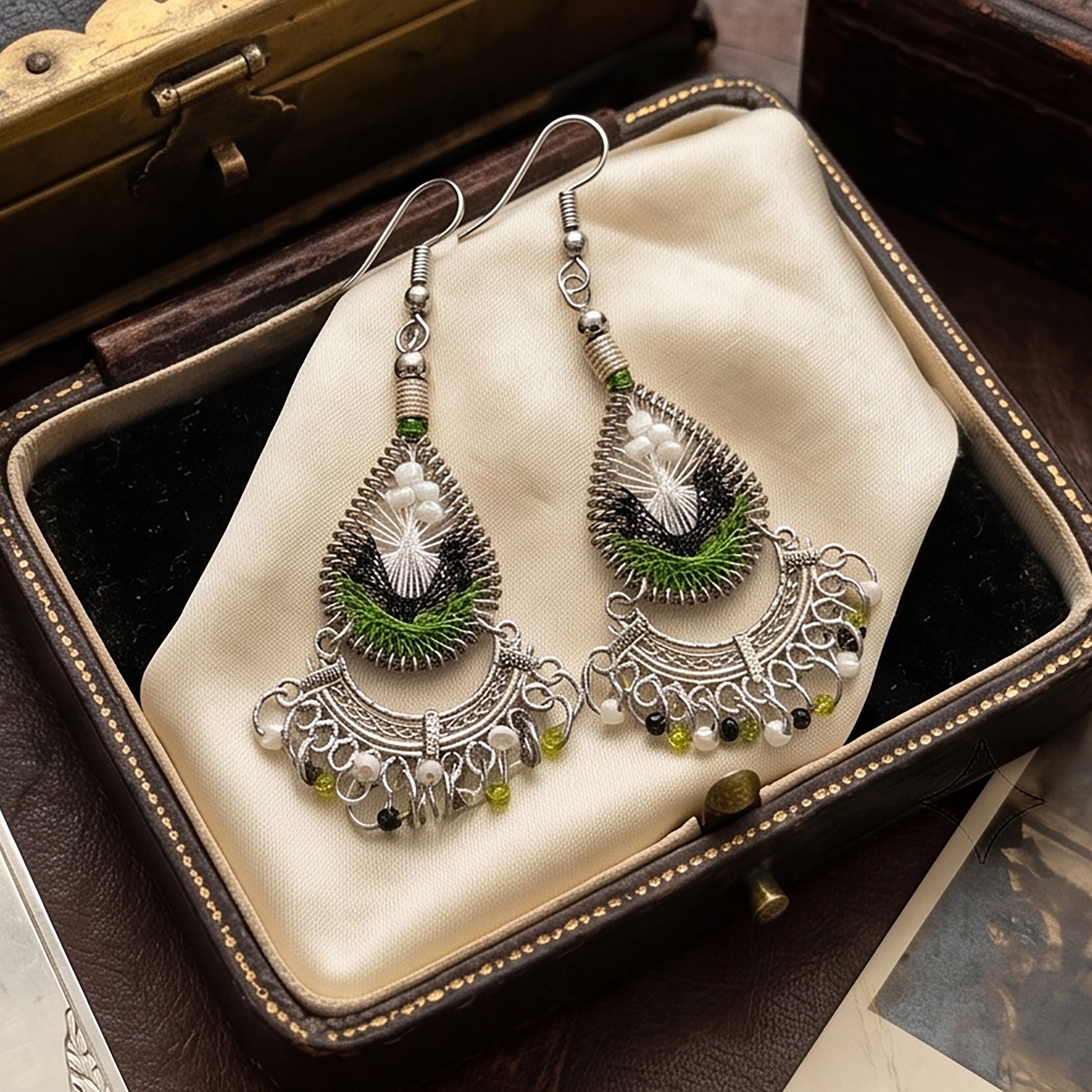 Silk Thread & Stainless Steel Earrings - Gem Avenue Retail
