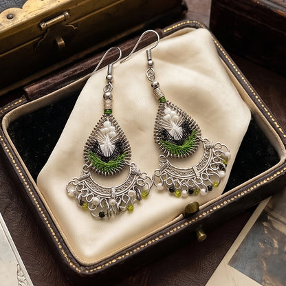 Silk Thread & Stainless Steel Earrings - Gem Avenue Retail