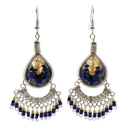 Silk Thread & Stainless Steel Earrings - Gem Avenue Retail