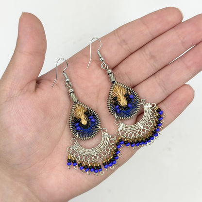 Silk Thread & Stainless Steel Earrings - Gem Avenue Retail
