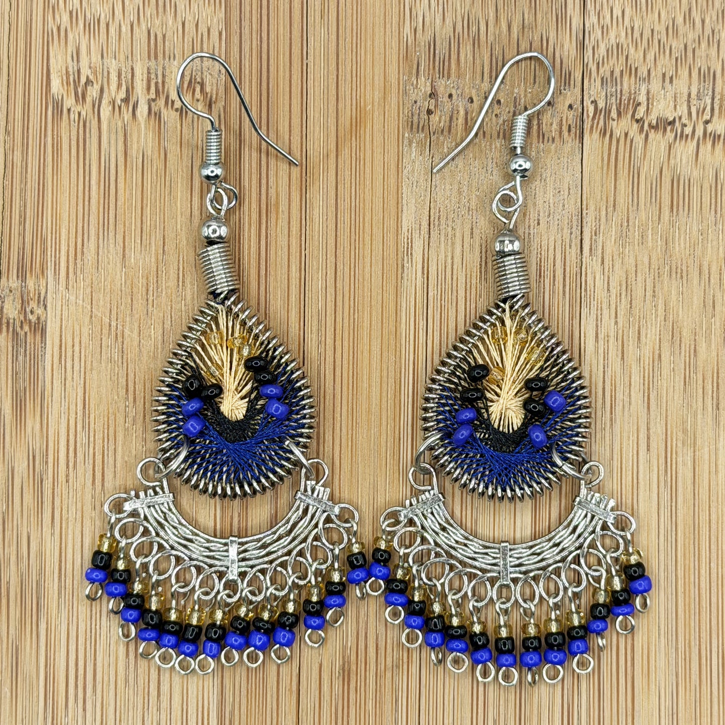 Silk Thread & Stainless Steel Earrings - Gem Avenue Retail