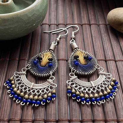 Silk Thread & Stainless Steel Earrings - Gem Avenue Retail