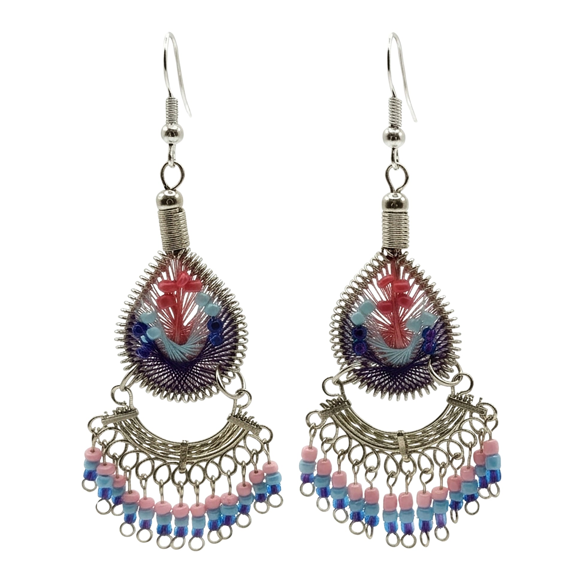 Silk Thread & Stainless Steel Earrings - Gem Avenue Retail