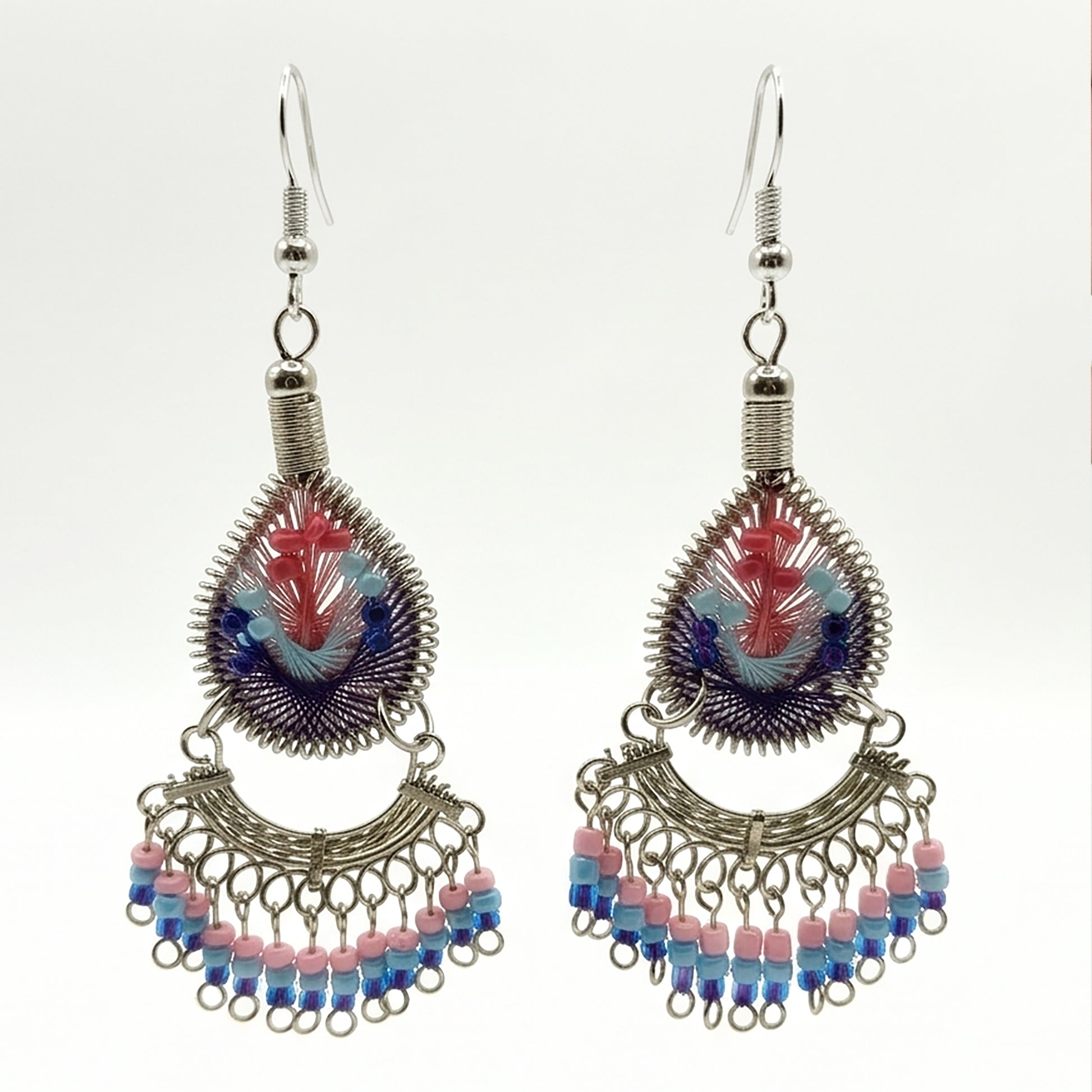 Silk Thread & Stainless Steel Earrings - Gem Avenue Retail