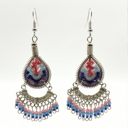 Silk Thread & Stainless Steel Earrings - Gem Avenue Retail