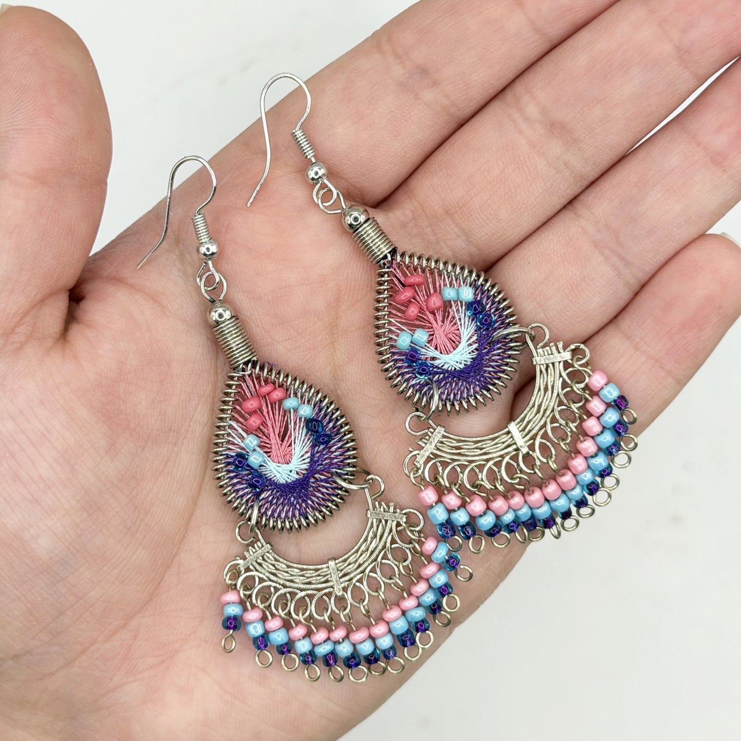 Silk Thread & Stainless Steel Earrings - Gem Avenue Retail