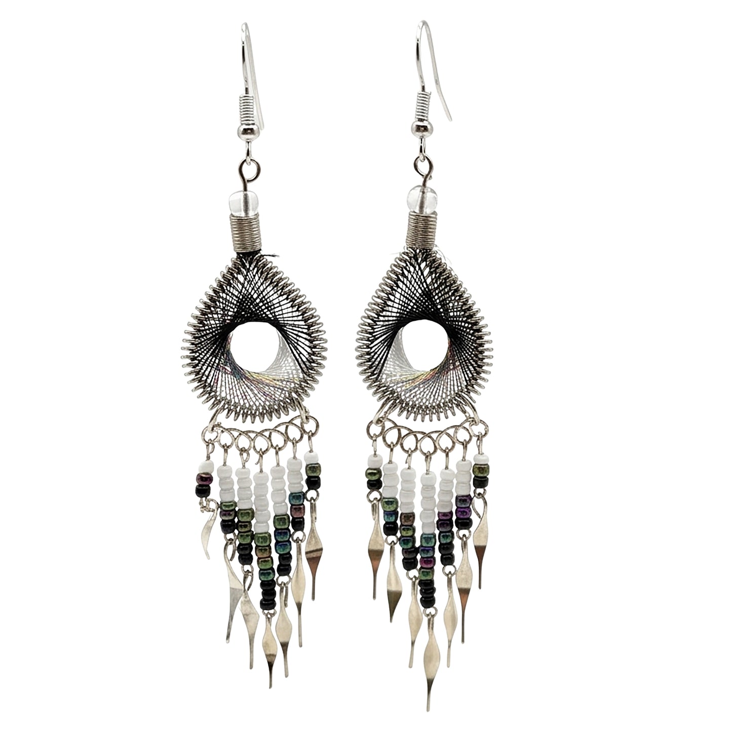Silk Thread & Stainless Steel Earrings - Gem Avenue Retail