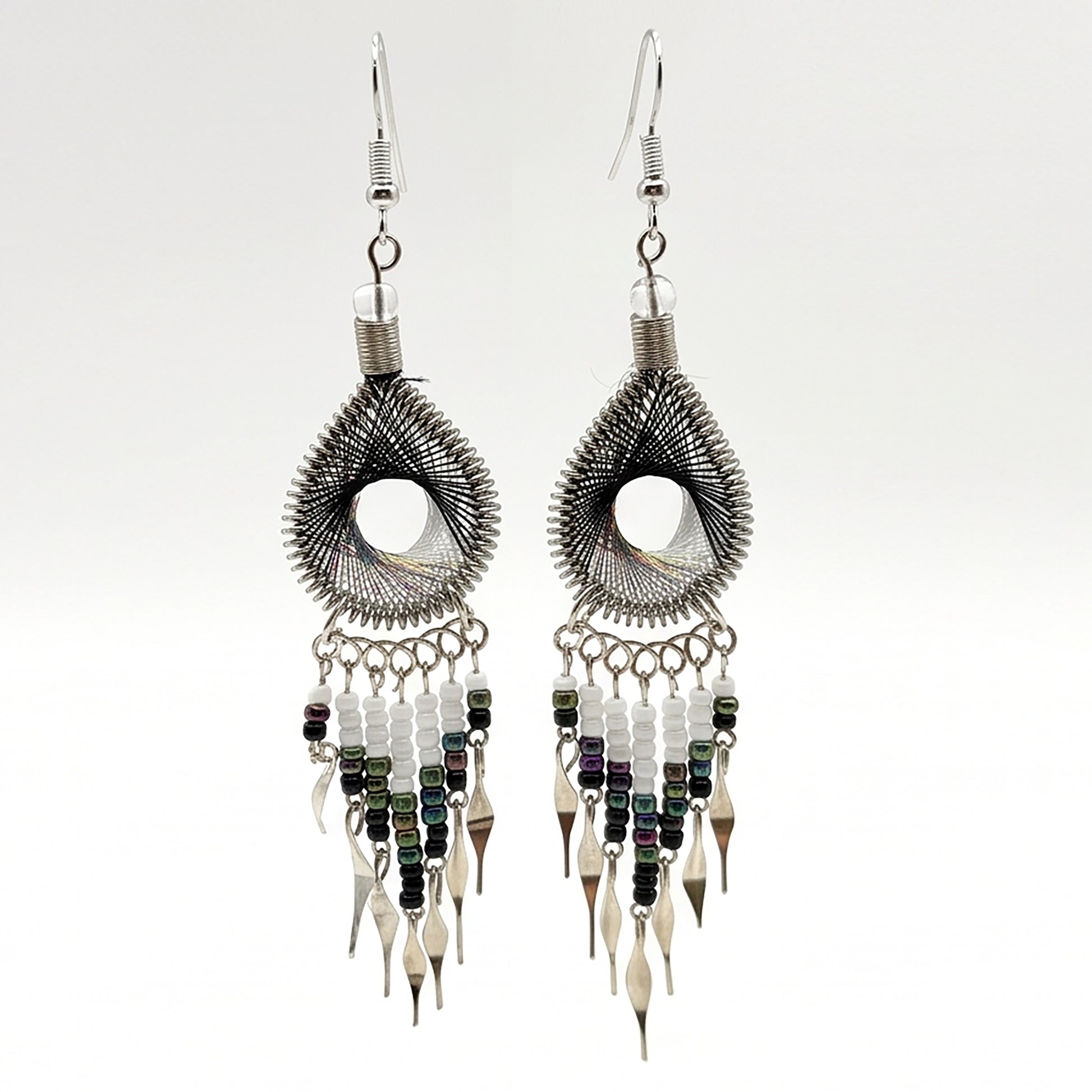 Silk Thread & Stainless Steel Earrings - Gem Avenue Retail