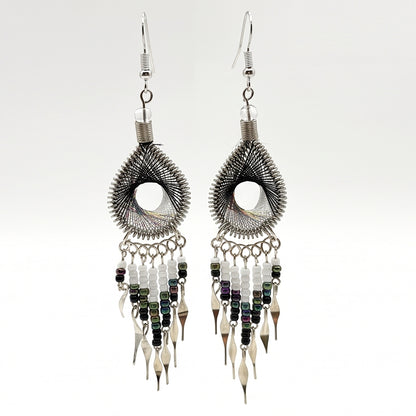 Silk Thread & Stainless Steel Earrings - Gem Avenue Retail