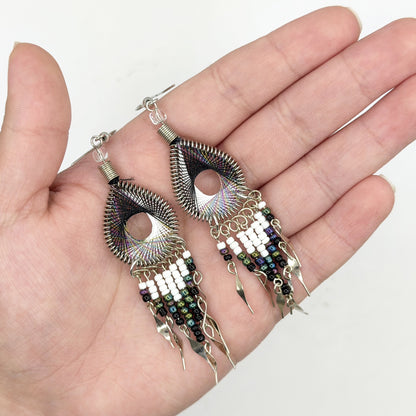 Silk Thread & Stainless Steel Earrings - Gem Avenue Retail