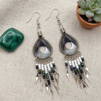 Silk Thread & Stainless Steel Earrings - Gem Avenue Retail