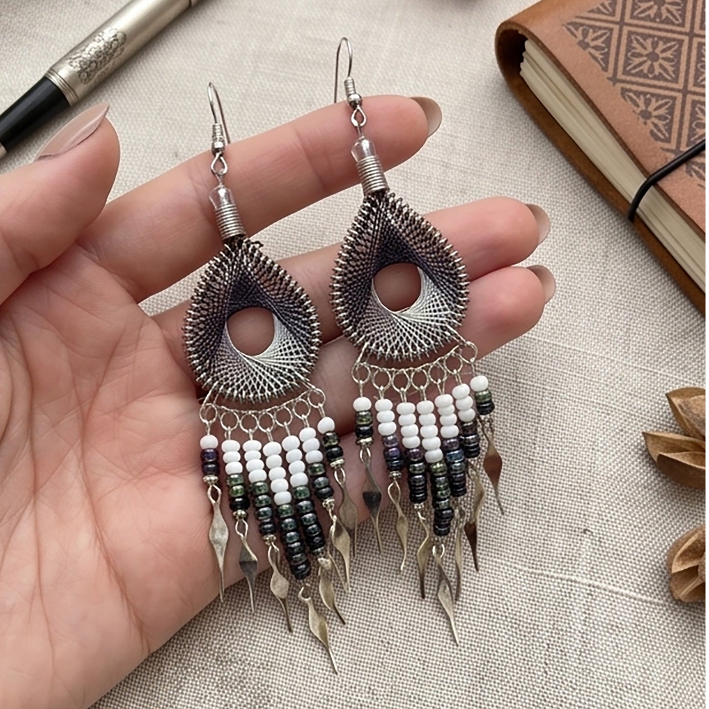 Silk Thread & Stainless Steel Earrings - Gem Avenue Retail