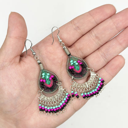 Peruvian Silk Thread Earrings 2.25" Boho Dangle Jewelry - Gem Avenue Retail