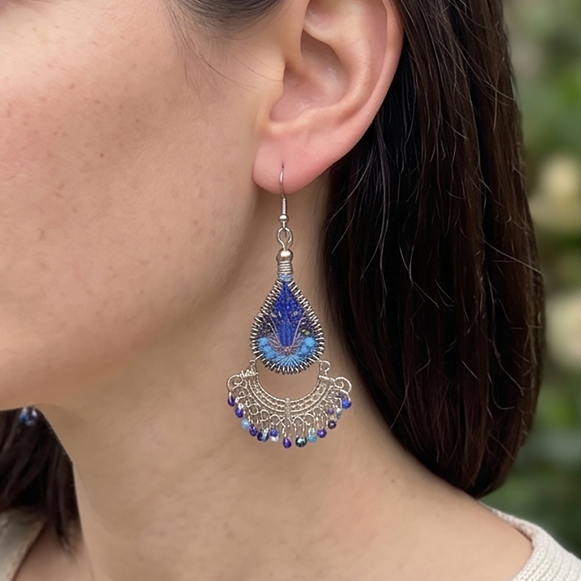 Silk Thread & Stainless Steel Earrings - Gem Avenue Retail
