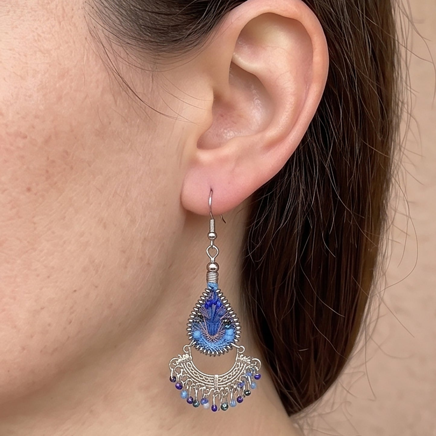 Silk Thread & Stainless Steel Earrings - Gem Avenue Retail