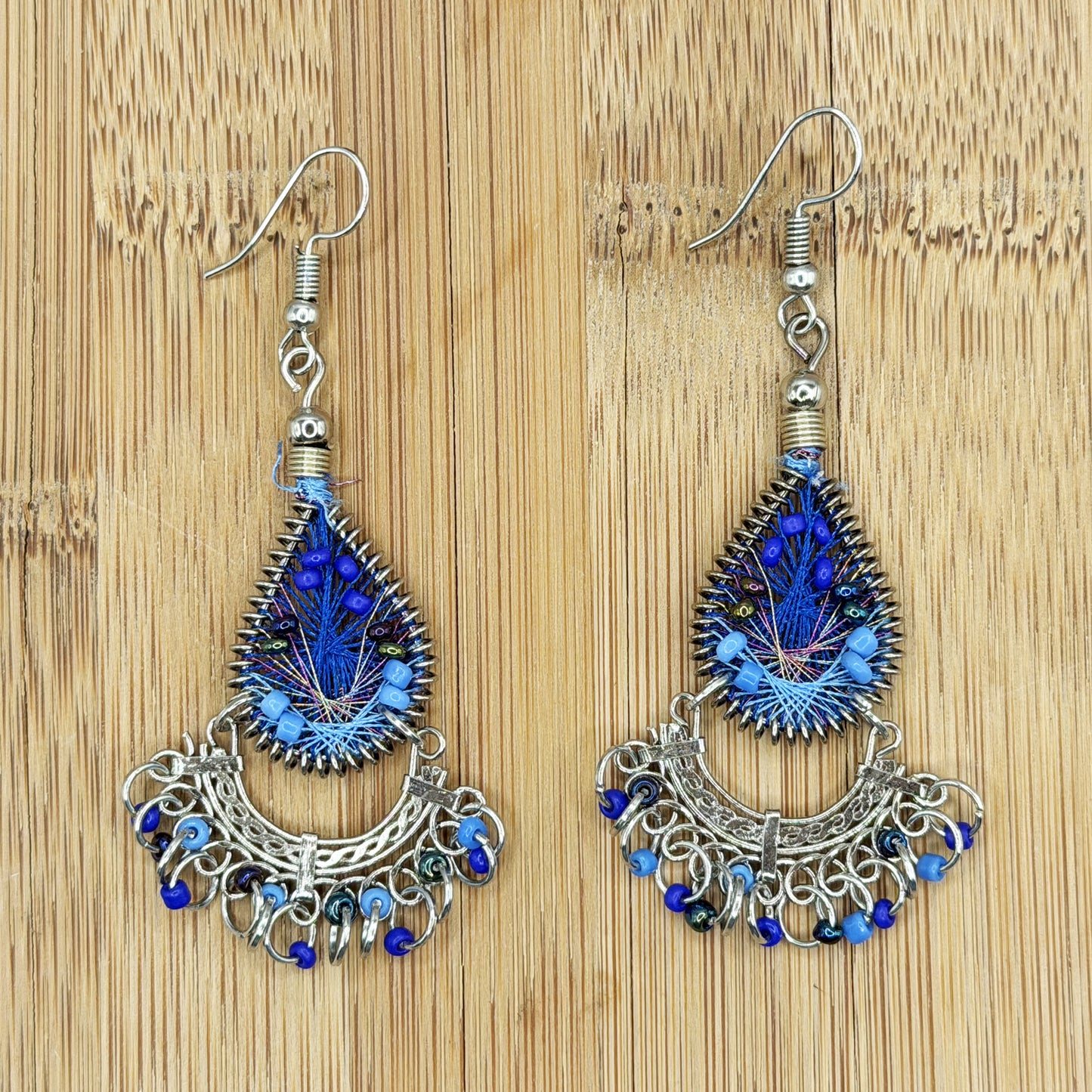Silk Thread & Stainless Steel Earrings - Gem Avenue Retail