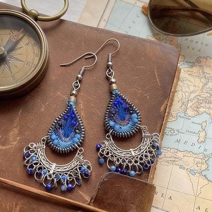 Silk Thread & Stainless Steel Earrings - Gem Avenue Retail