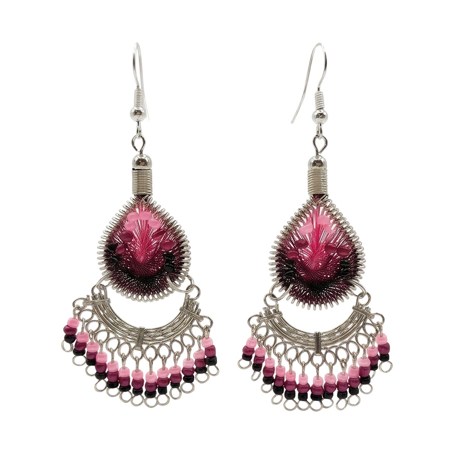 Silk Thread & Stainless Steel Earrings - Gem Avenue Retail