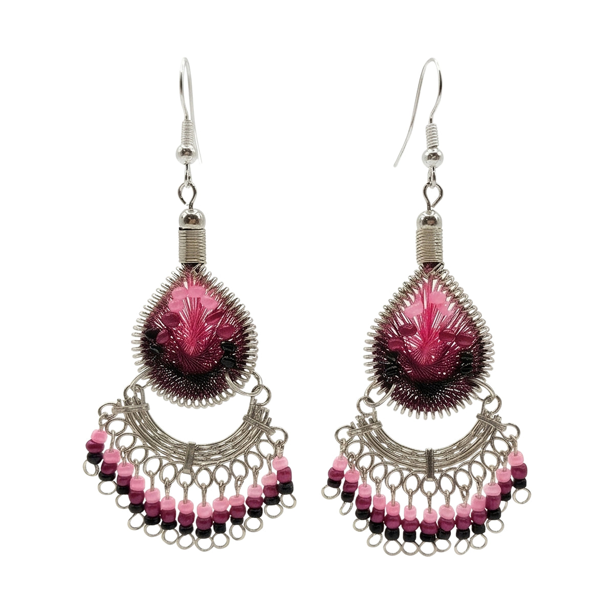 Silk Thread & Stainless Steel Earrings - Gem Avenue Retail