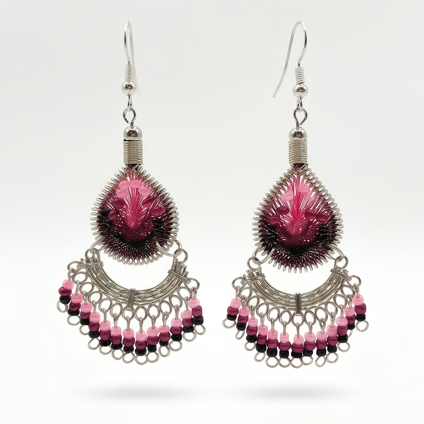 Silk Thread & Stainless Steel Earrings - Gem Avenue Retail