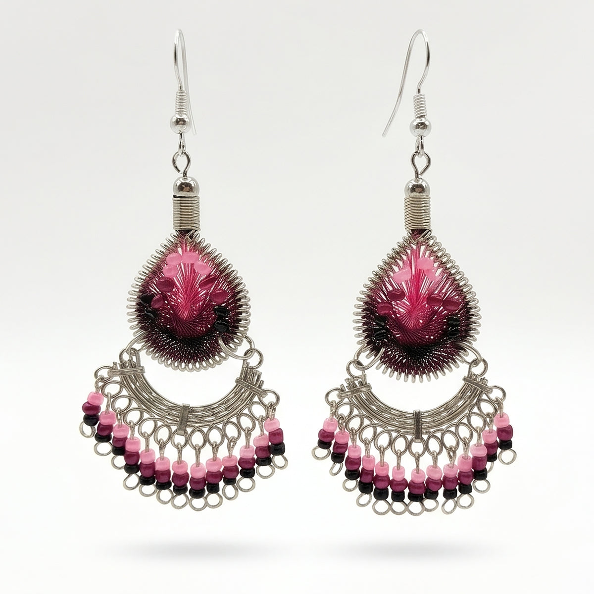 Silk Thread & Stainless Steel Earrings - Gem Avenue Retail