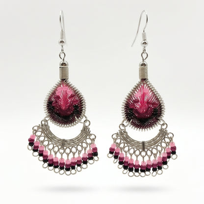 Silk Thread & Stainless Steel Earrings - Gem Avenue Retail