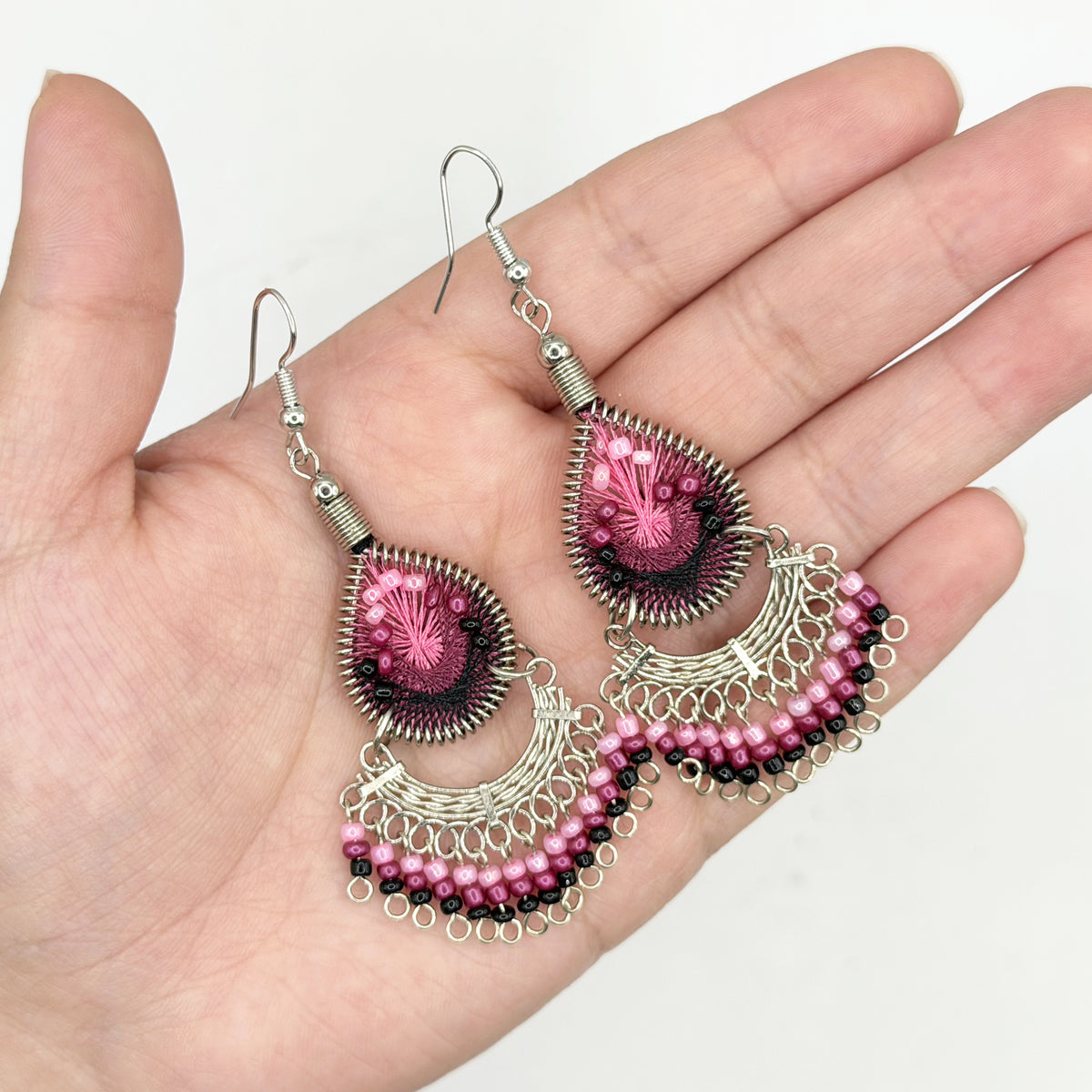 Silk Thread & Stainless Steel Earrings - Gem Avenue Retail