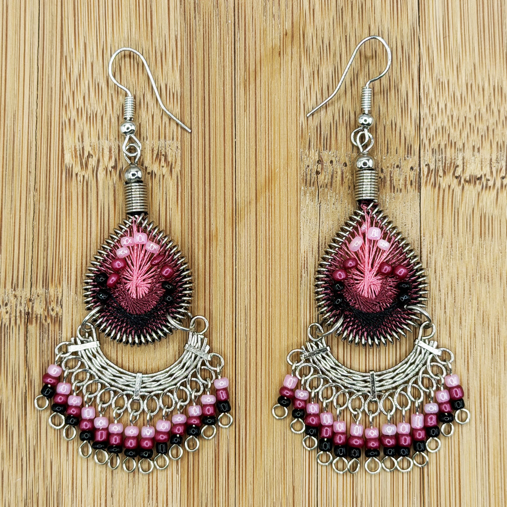 Silk Thread & Stainless Steel Earrings - Gem Avenue Retail