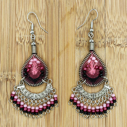 Silk Thread & Stainless Steel Earrings - Gem Avenue Retail