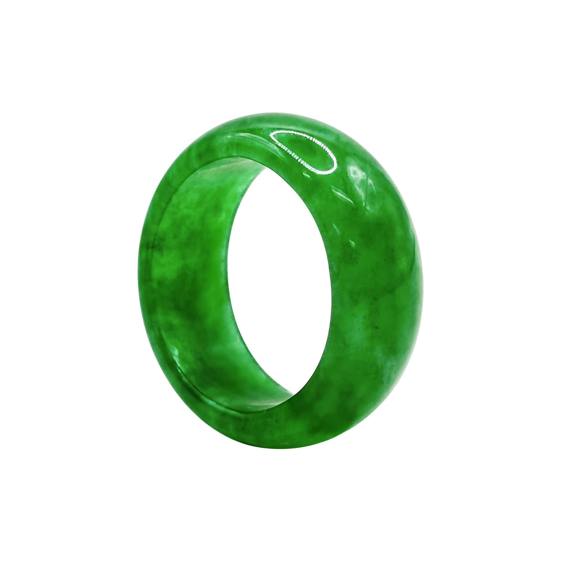 Natural Green Nephrite Band Ring - Gem Avenue Retail