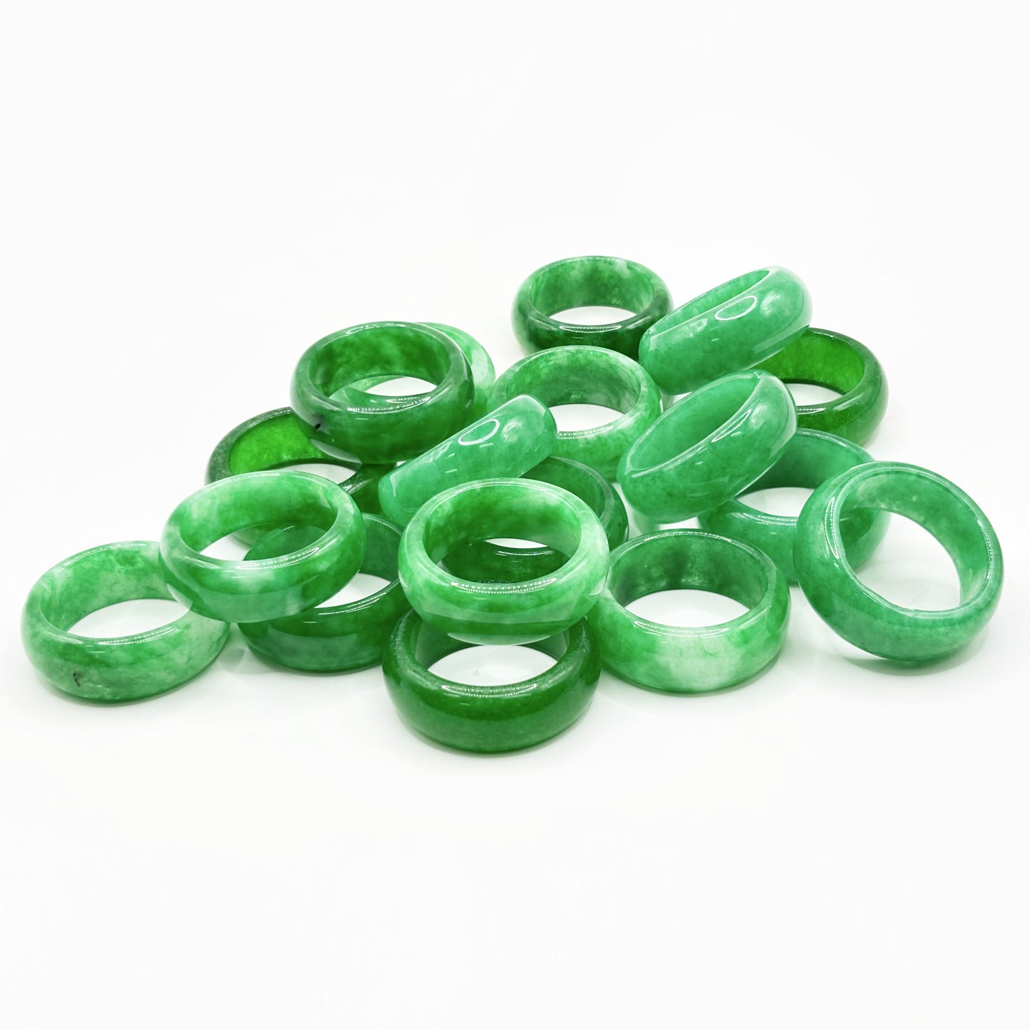 Natural Green Nephrite Band Ring - Gem Avenue Retail