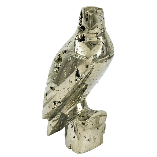 Hand-Carved Pyrite Eagle Gemstone Animal Carving - Gem Avenue