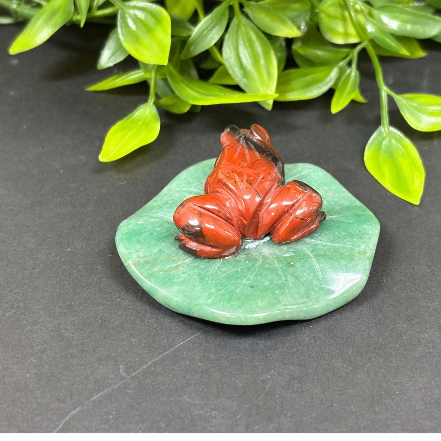 Jasper Frog on Aventurine Lily Pad - RAN500-C