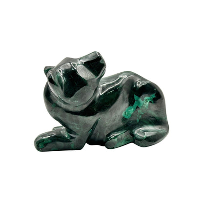 Natural Malachite Panther Carving - Gem Avenue