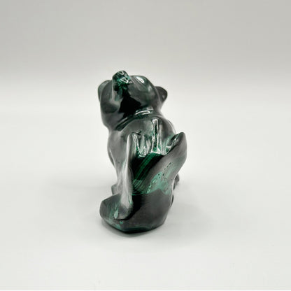 Natural Malachite Panther Carving - Gem Avenue