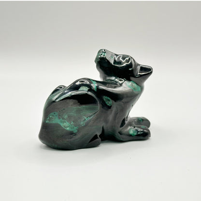 Natural Malachite Panther Carving - Gem Avenue