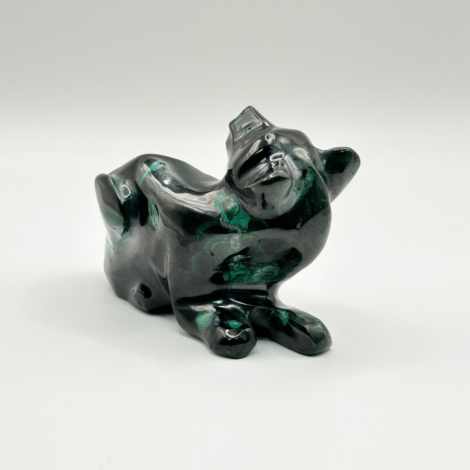 Natural Malachite Panther Carving - Gem Avenue