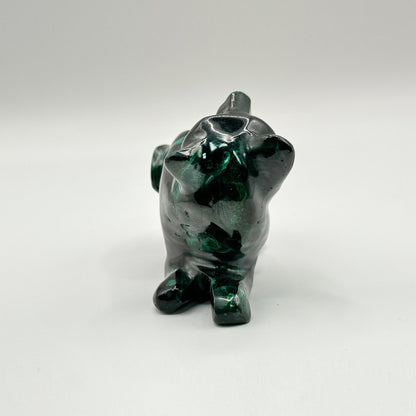Natural Malachite Panther Carving - Gem Avenue