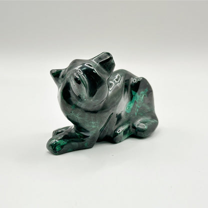 Natural Malachite Panther Carving - Gem Avenue
