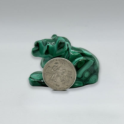 Natural Malachite Lion Carving - Gem Avenue
