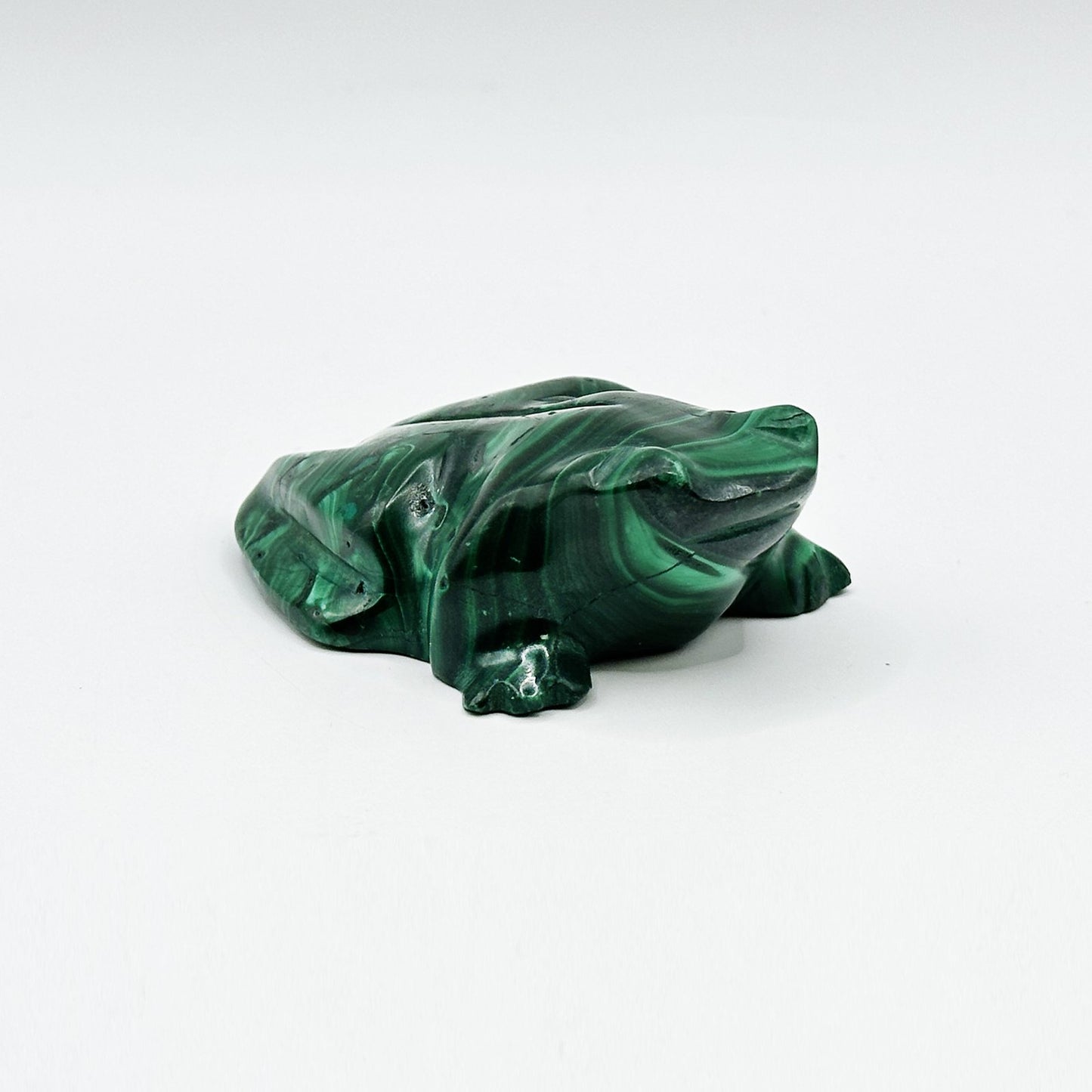 Natural Malachite Frog Carving - Gem Avenue