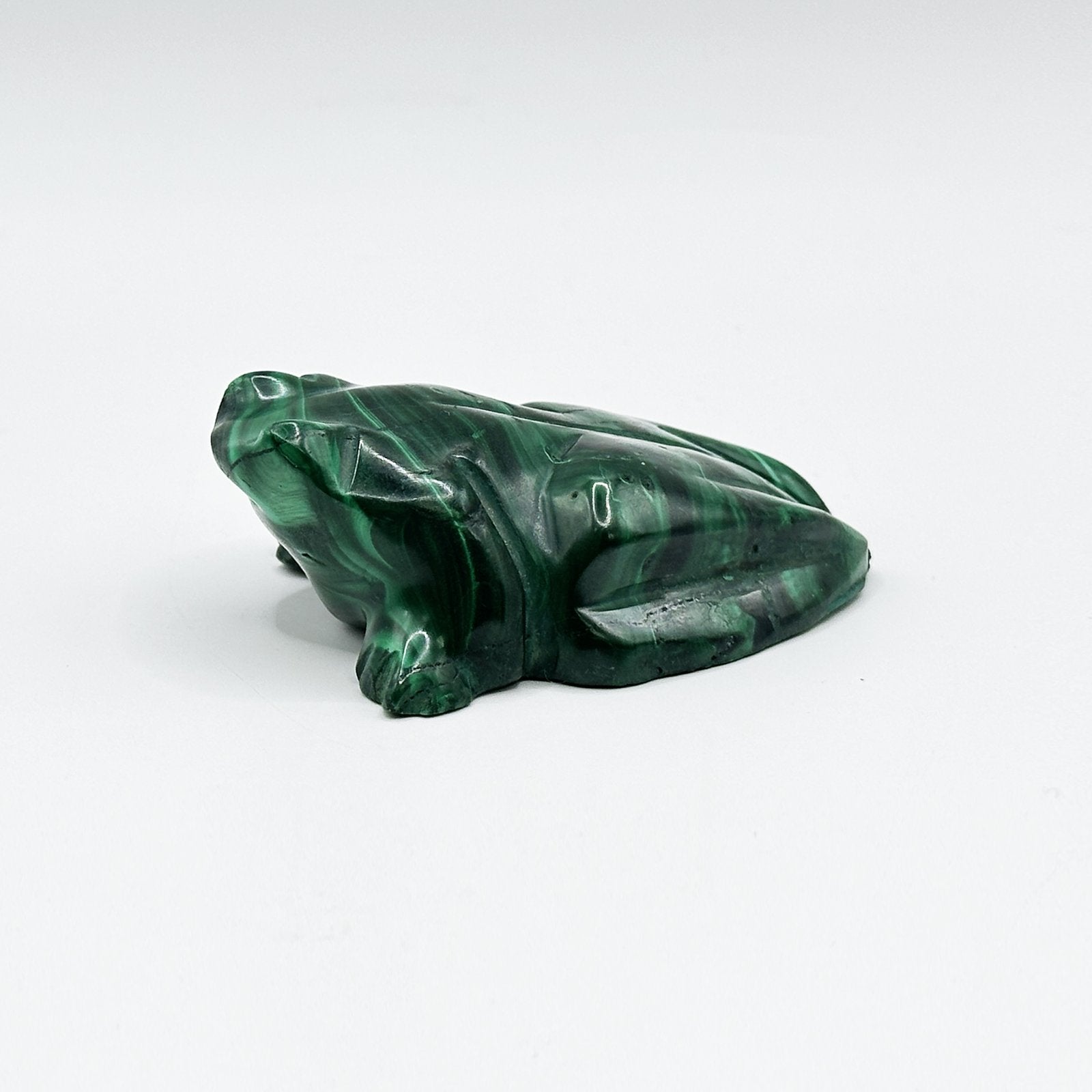 Natural Malachite Frog Carving - Gem Avenue