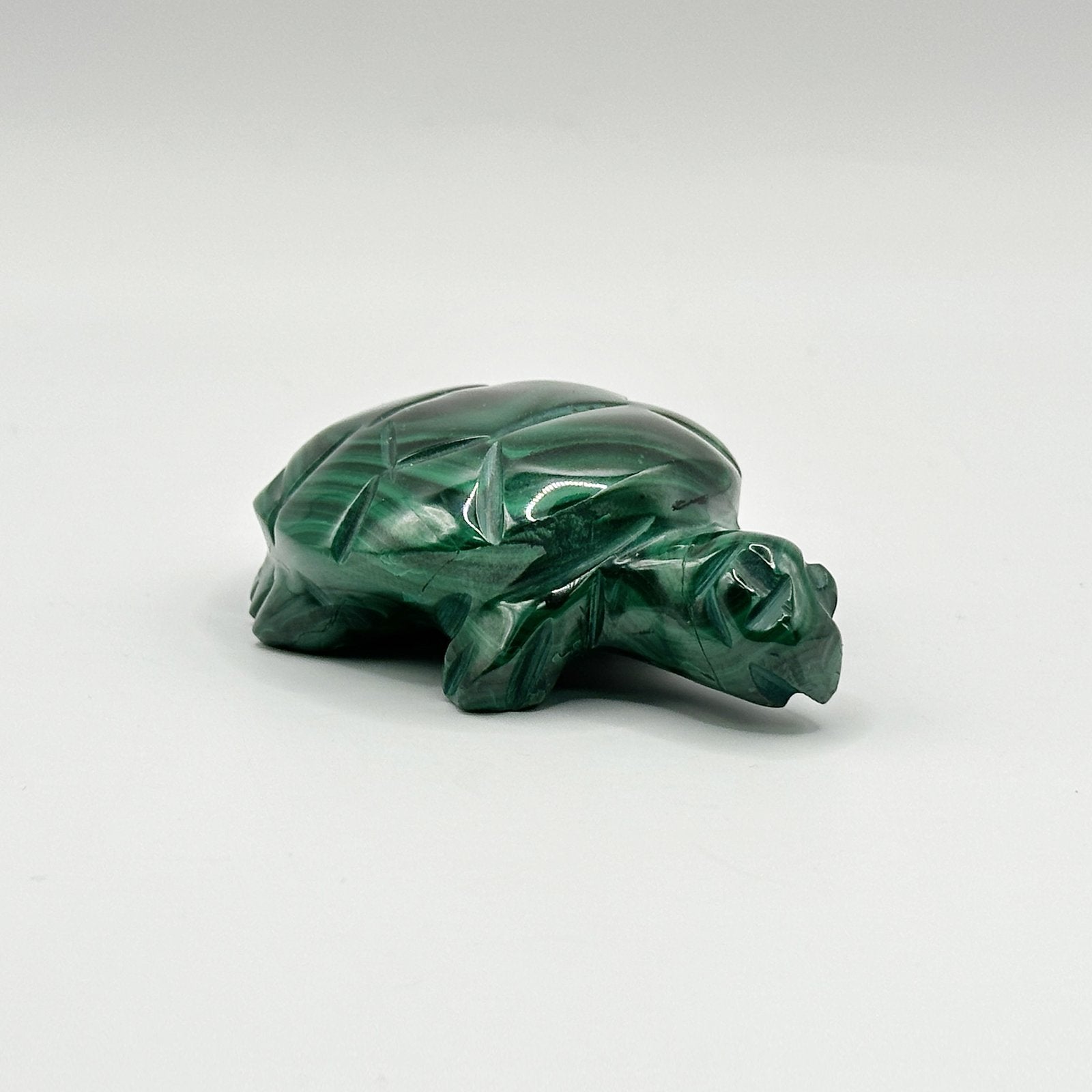 Natural Malachite Turtle Carving - Gem Avenue