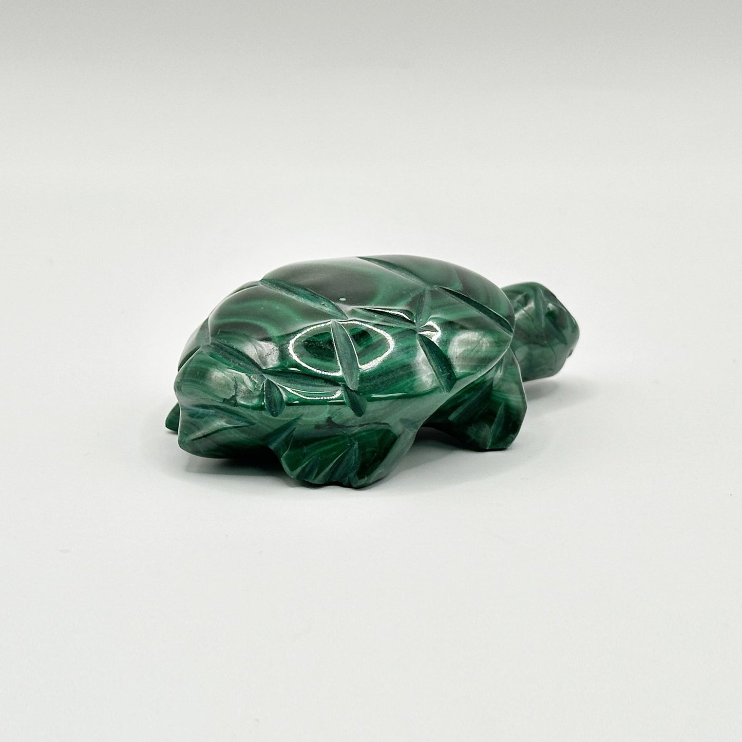 Natural Malachite Turtle Carving - Gem Avenue