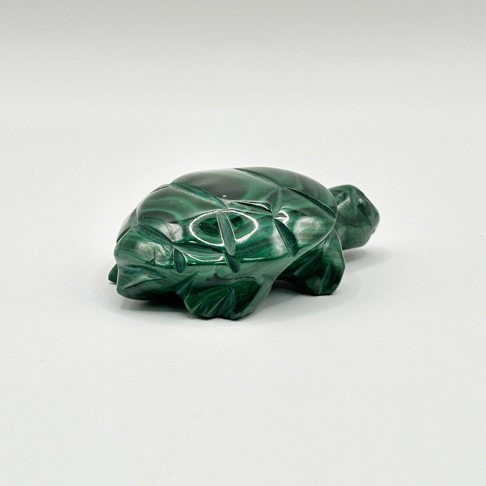 Natural Malachite Turtle Carving - Gem Avenue