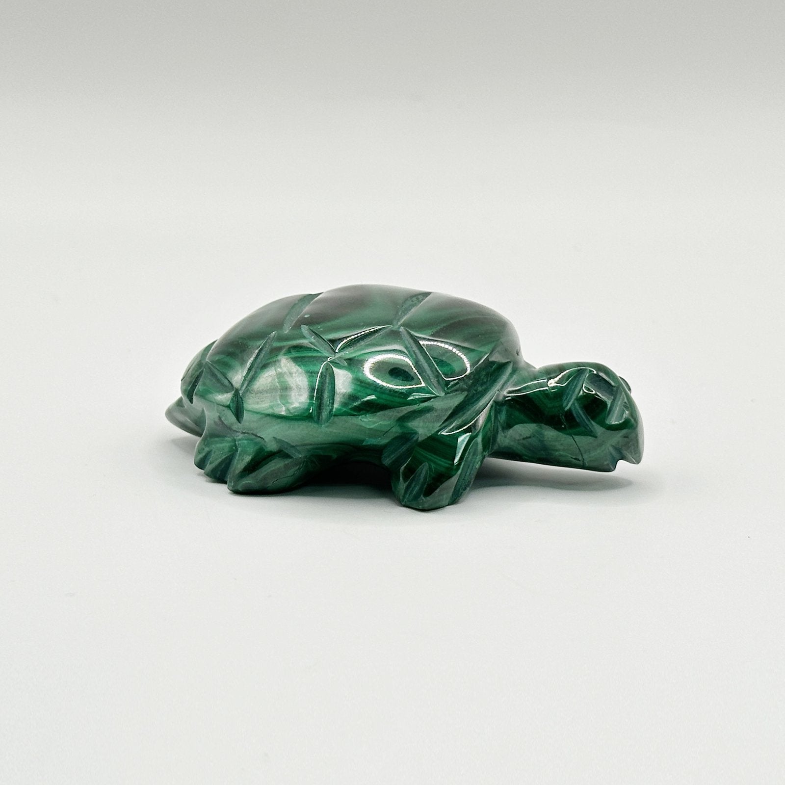 Natural Malachite Turtle Carving - Gem Avenue