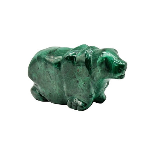 Natural Malachite Seal Carving - Gem Avenue