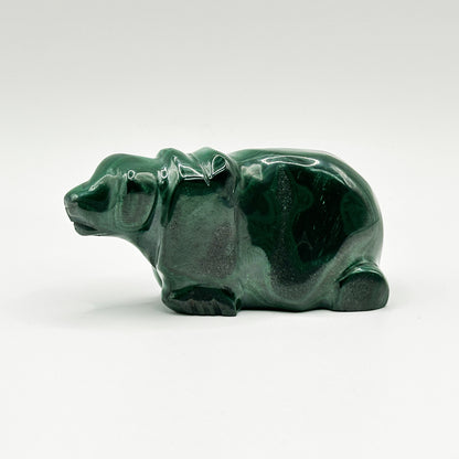 Natural Malachite Seal Carving - Gem Avenue