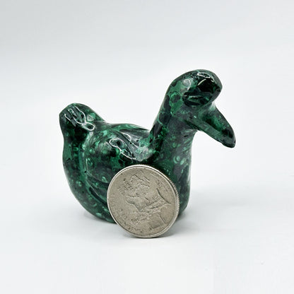 Natural Malachite Duck Carving - Gem Avenue