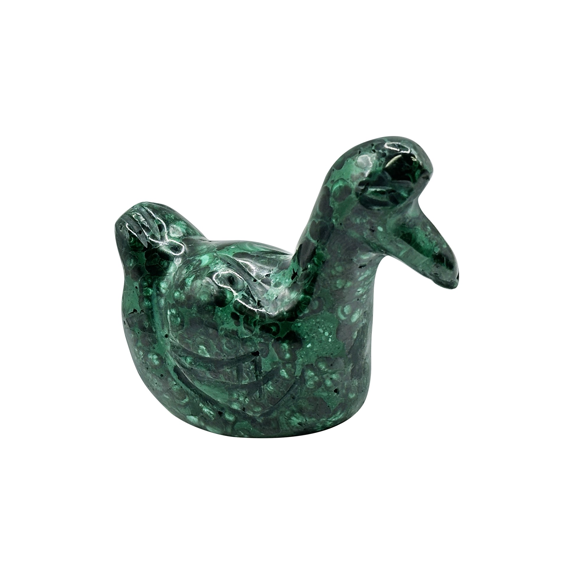 Natural Malachite Duck Carving - Gem Avenue